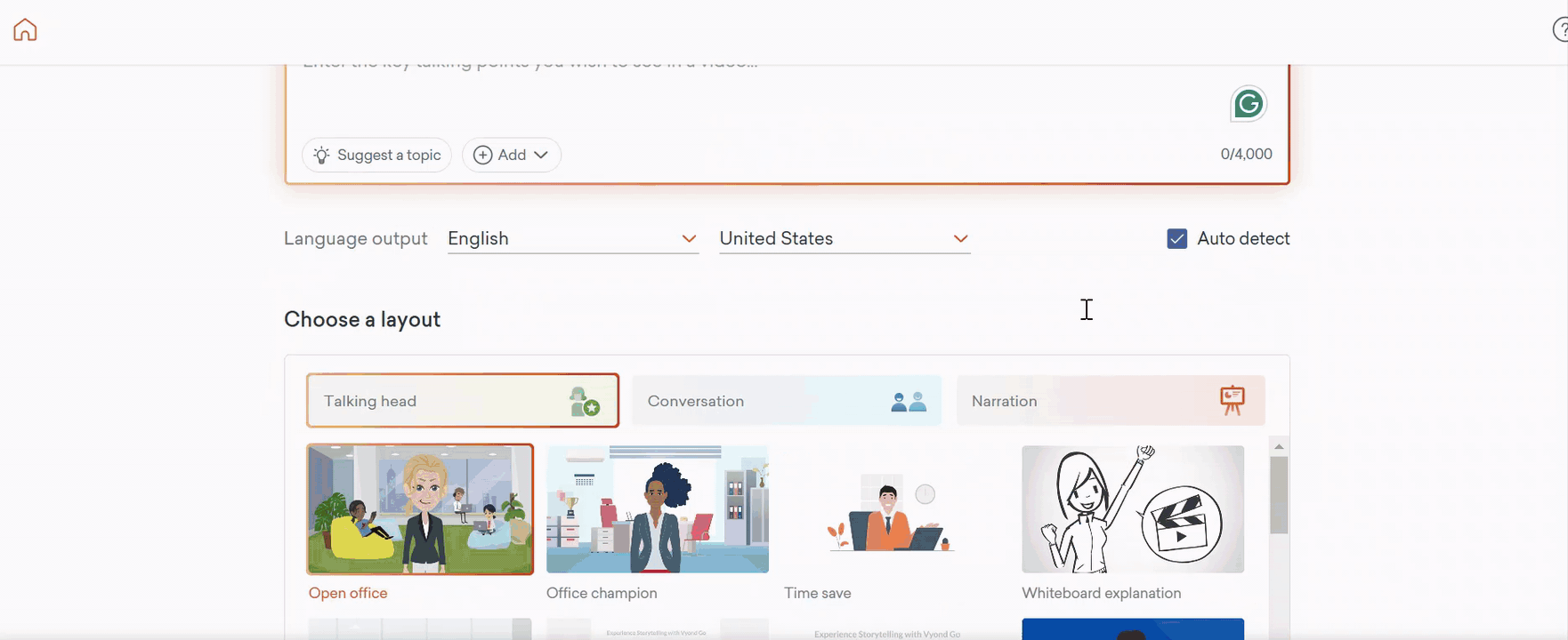 Vyond AI avatar video generator