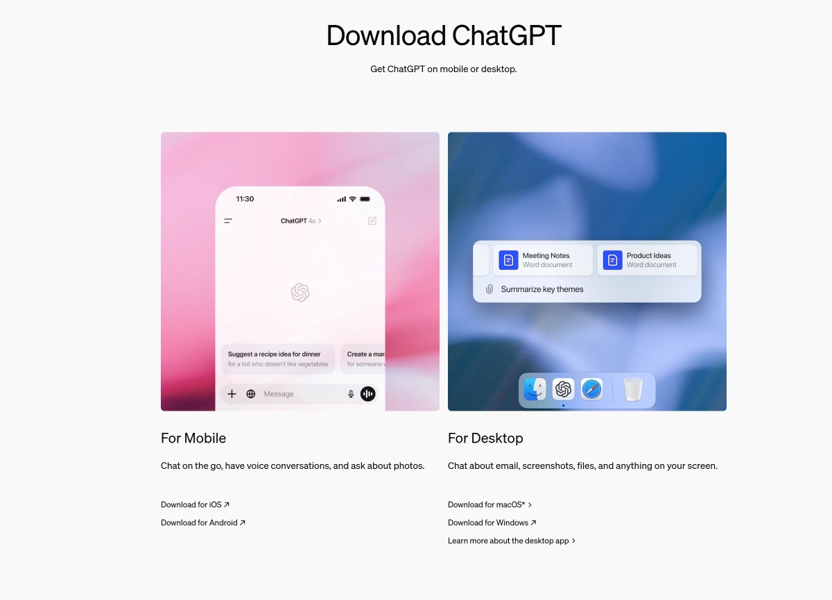 Downloading ChatGPT
