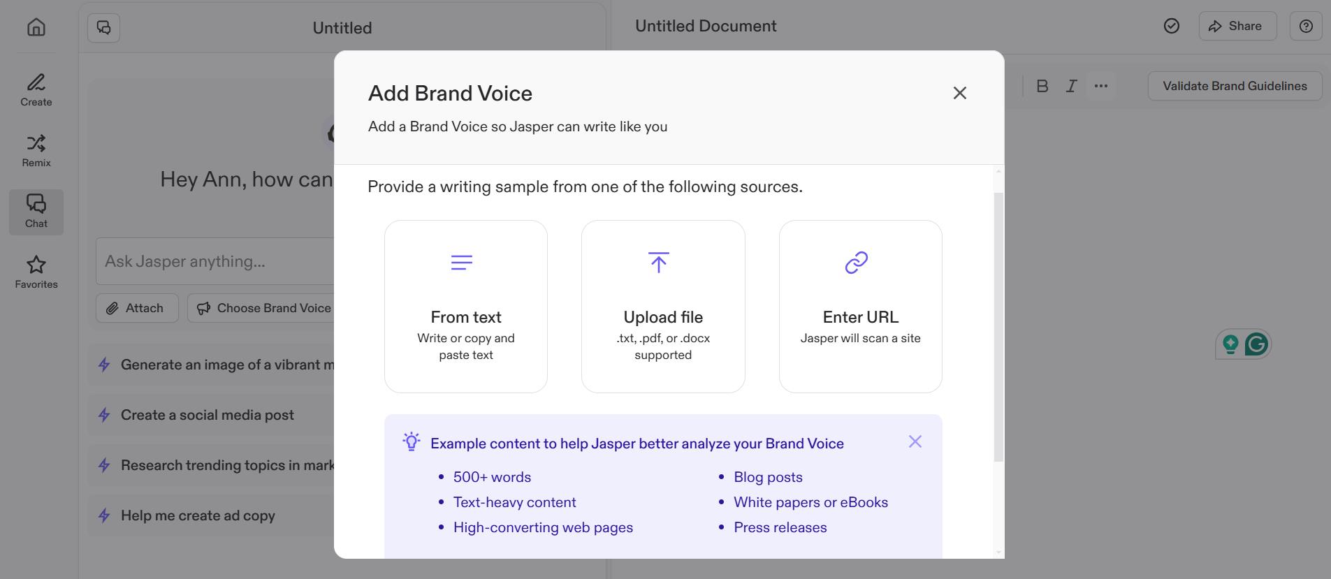 Jasper AI -brand voice
