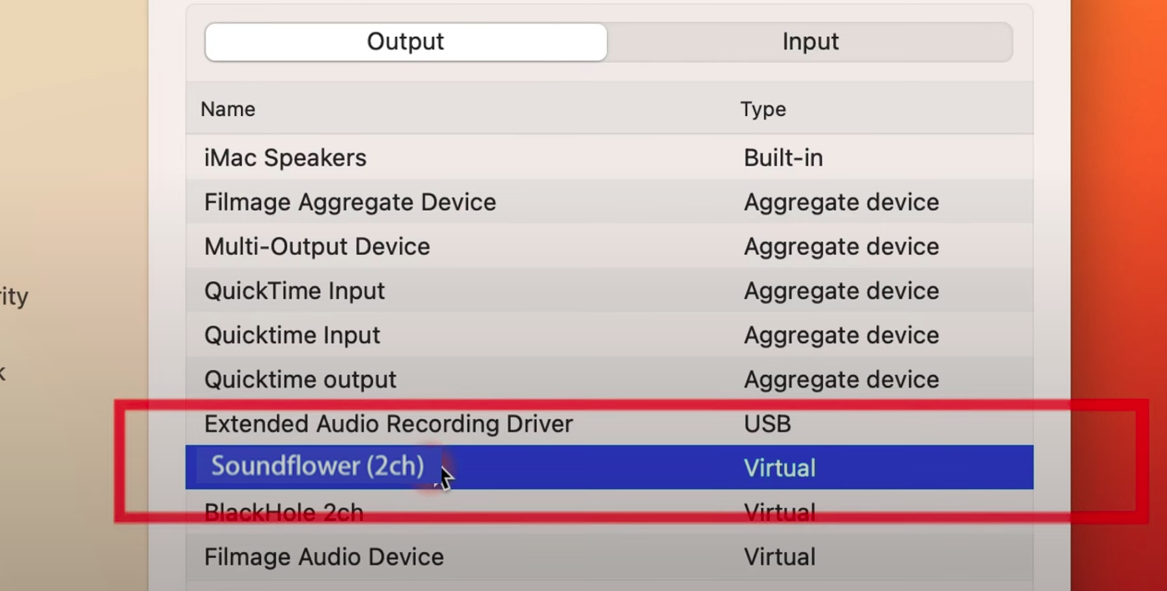 Set audio routing for Soundflower on Mac