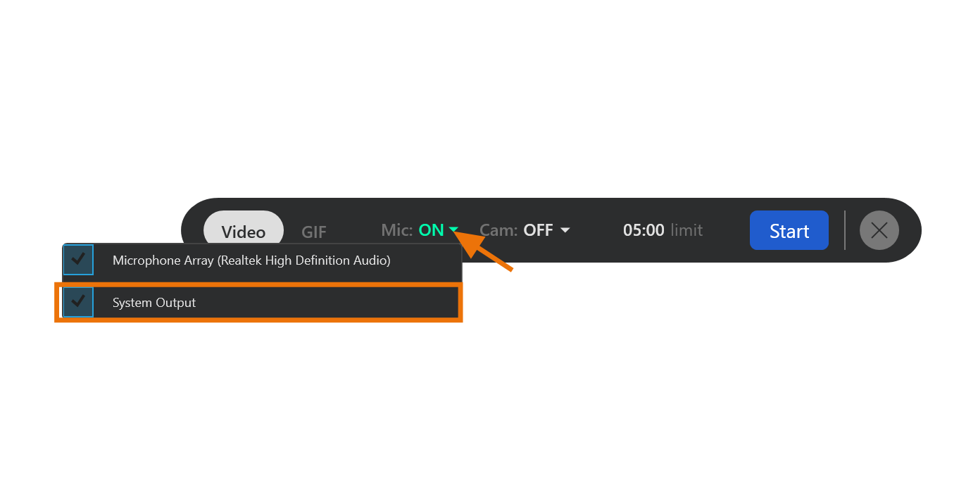 Toggling Off Recording System Audio When Recording Live on Zight - Windows