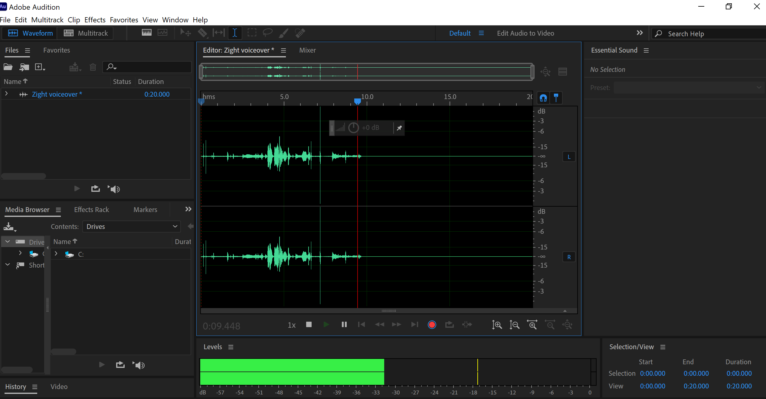 Record a Voice Over with Adobe audition