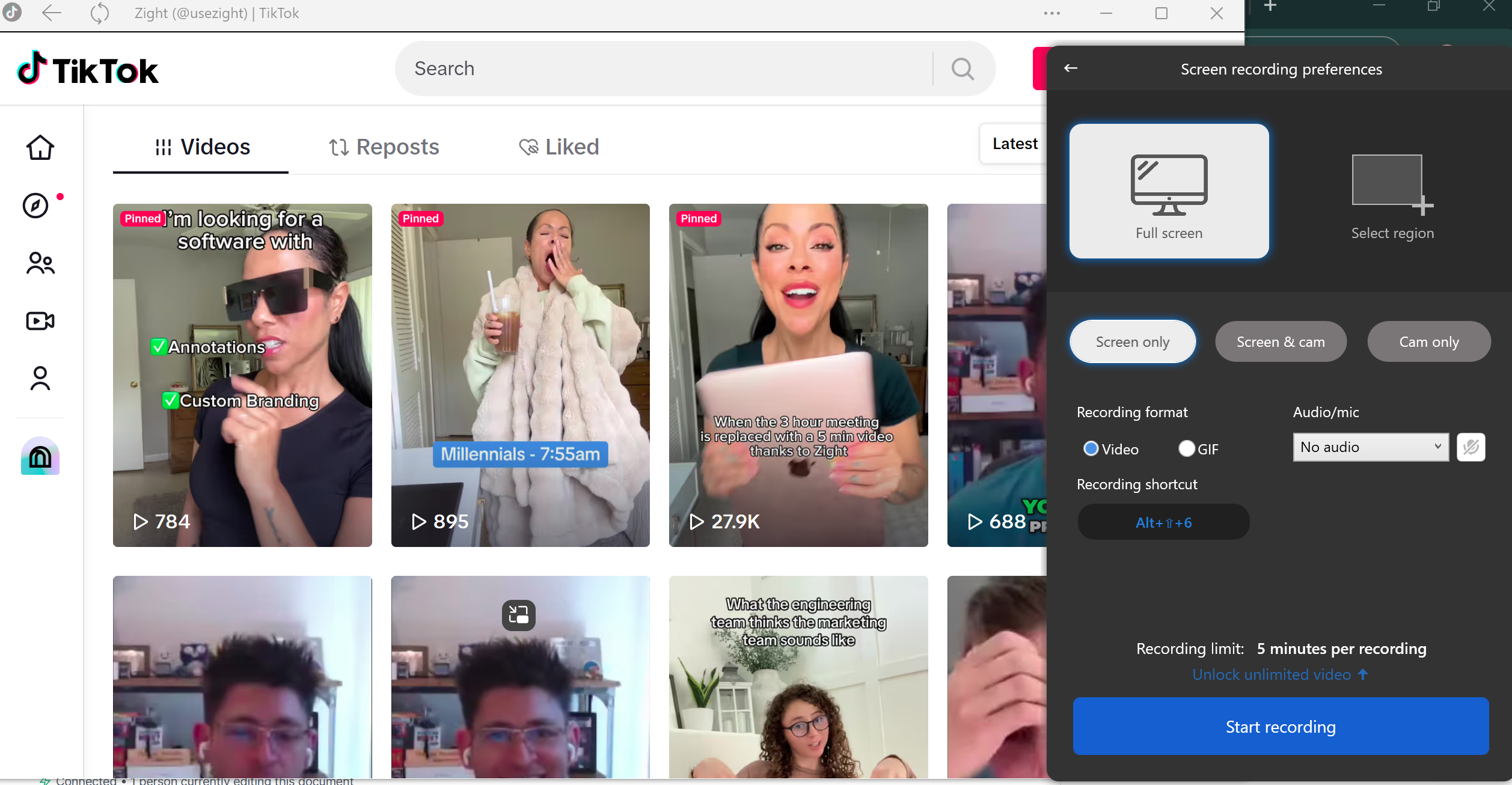 How to Screen Record A Tiktok Video Using the Desktop App
