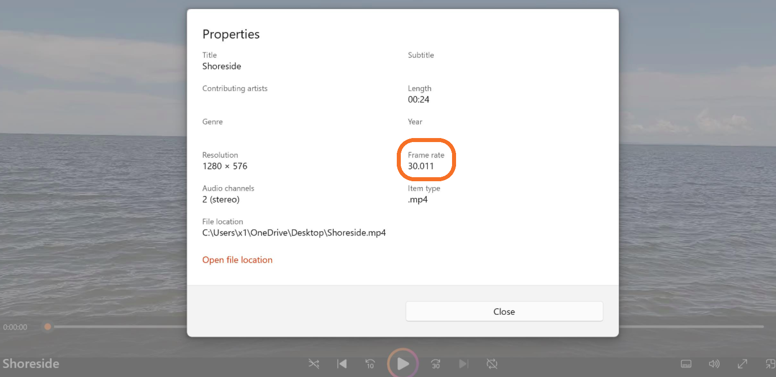 Video frame rate