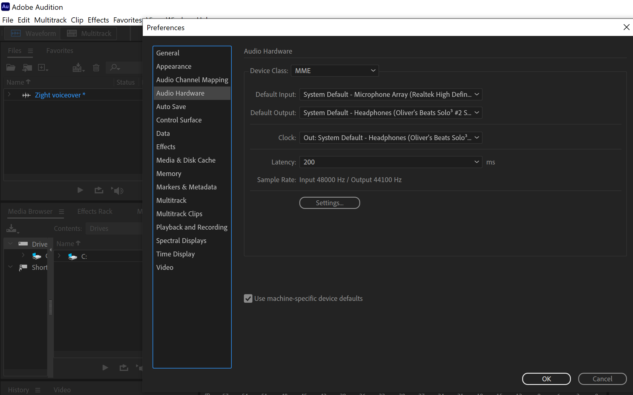 Record a Voice Over with Adobe audition