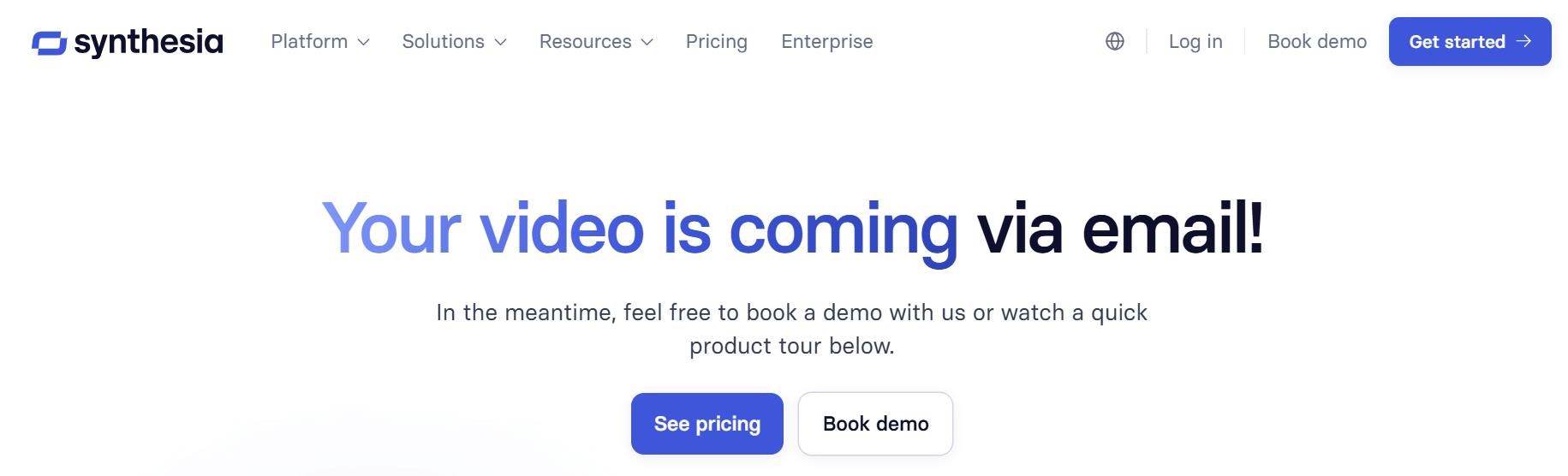 Once the AI avatar video generator creates a video, you get this