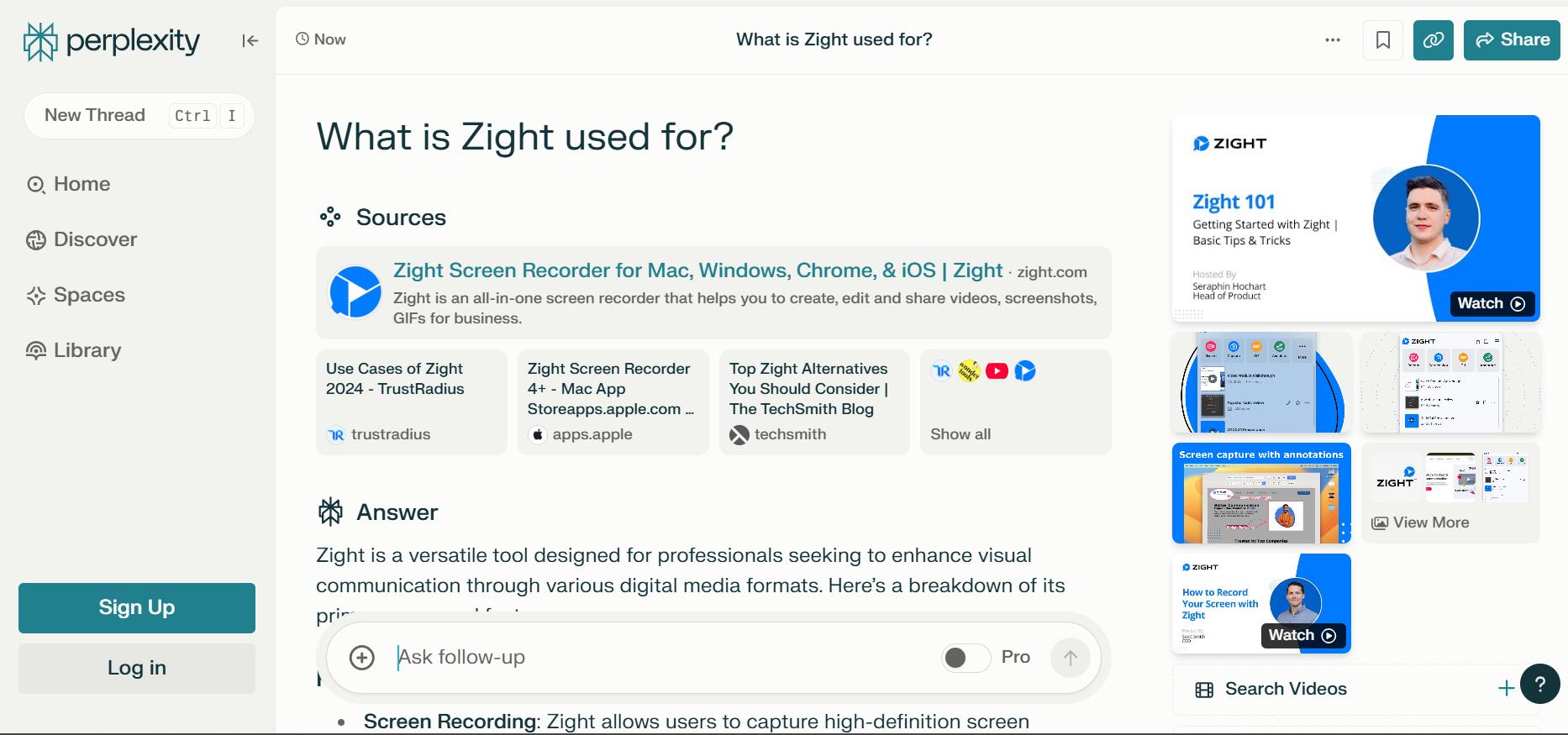 Perplexity AI in action