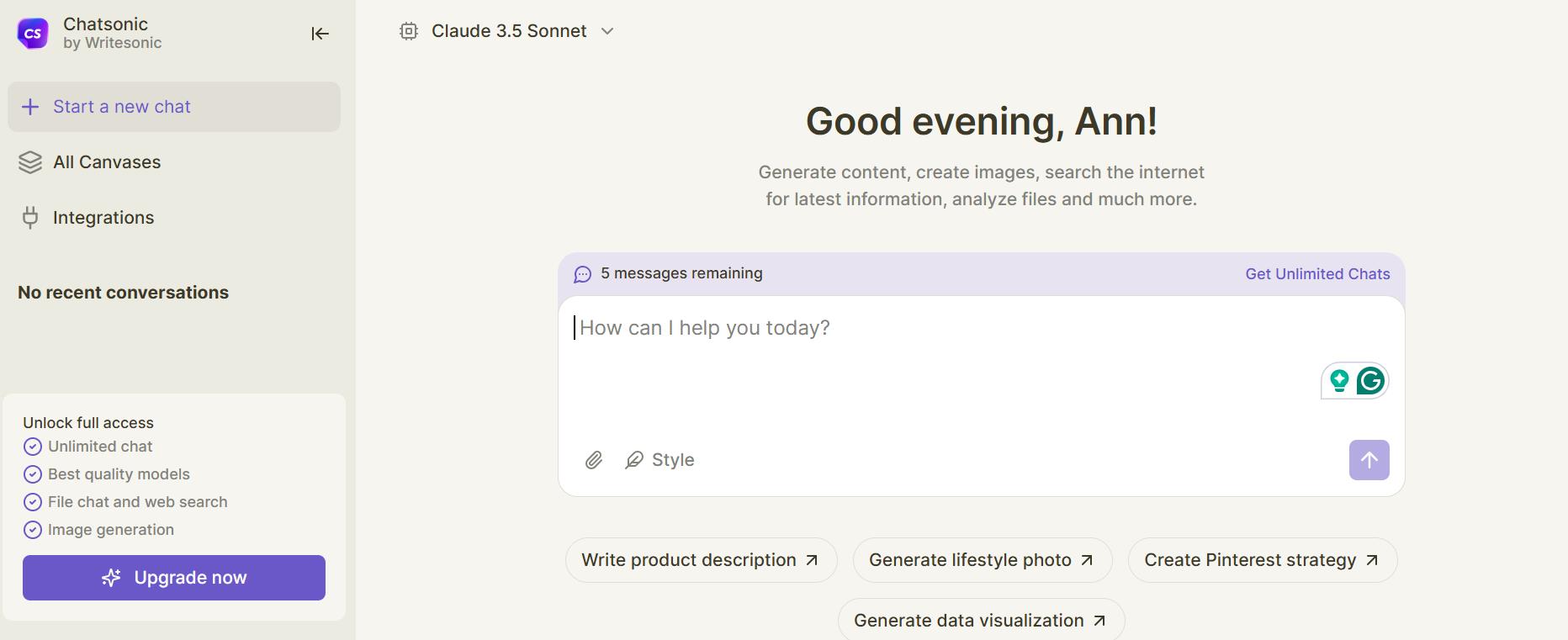 Chatsonic - AI Marketing Agent