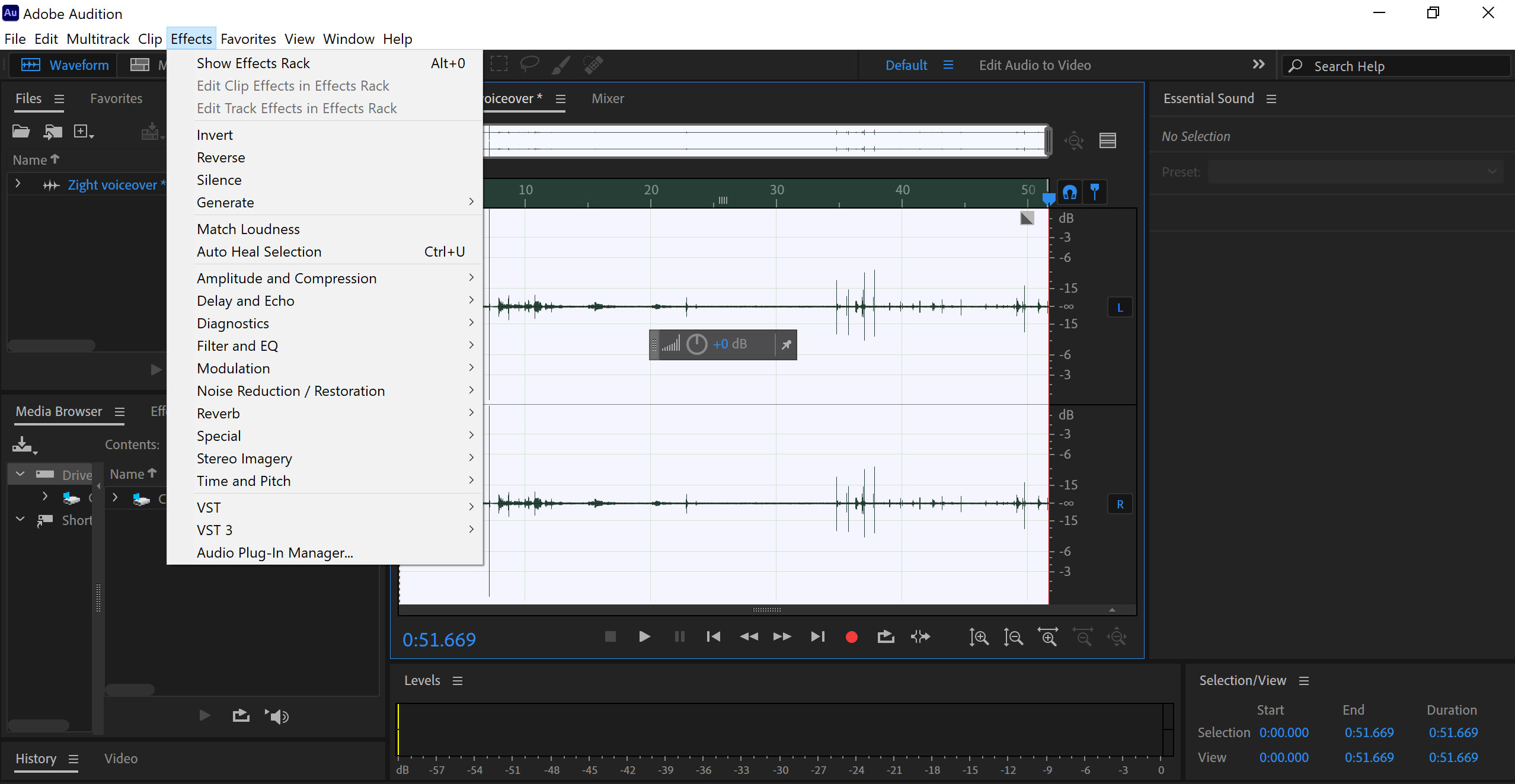 Record a Voice Over with Adobe audition
