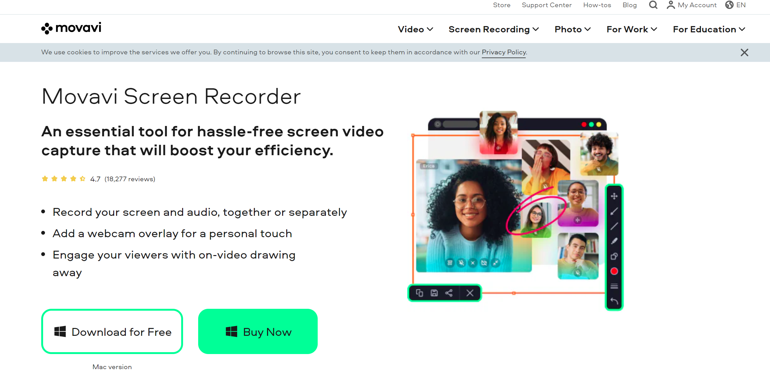 Movavi Screen Recorder- one of the best free screen recorders