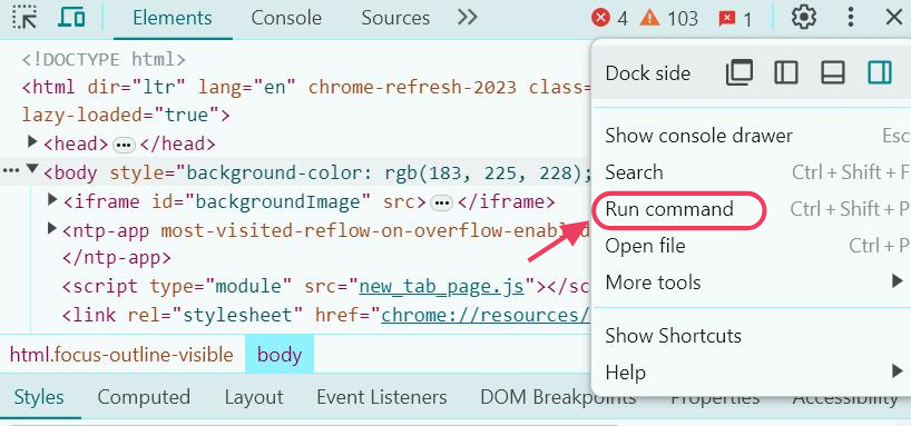 Google Chrome screenshot tool