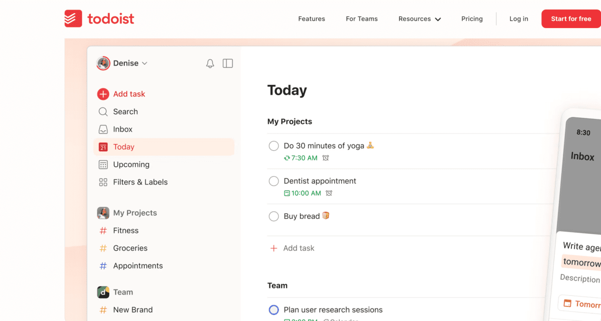 Todoist task management