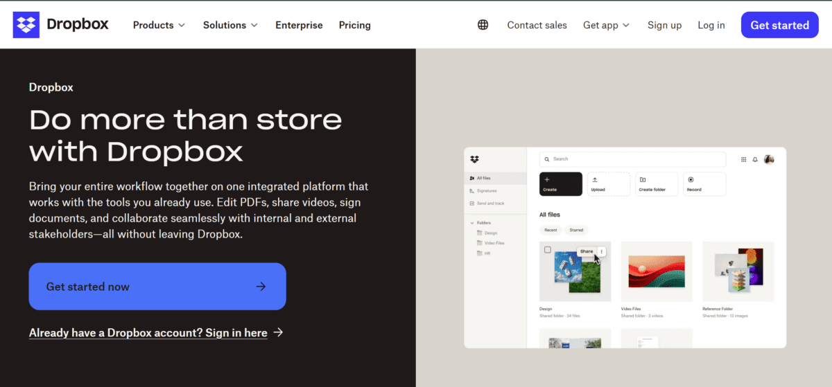 Dropbox for file sharing