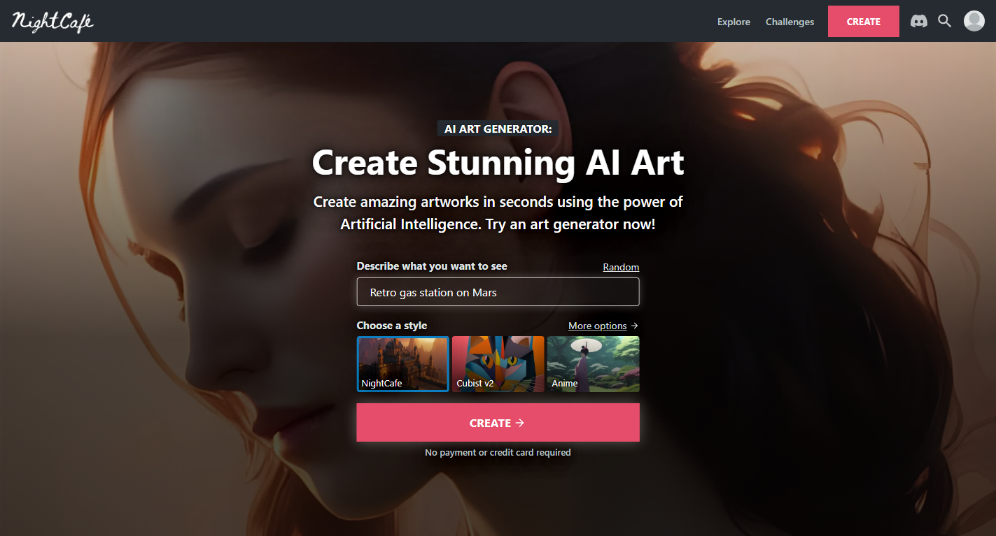 NightCafe AI Image Generator