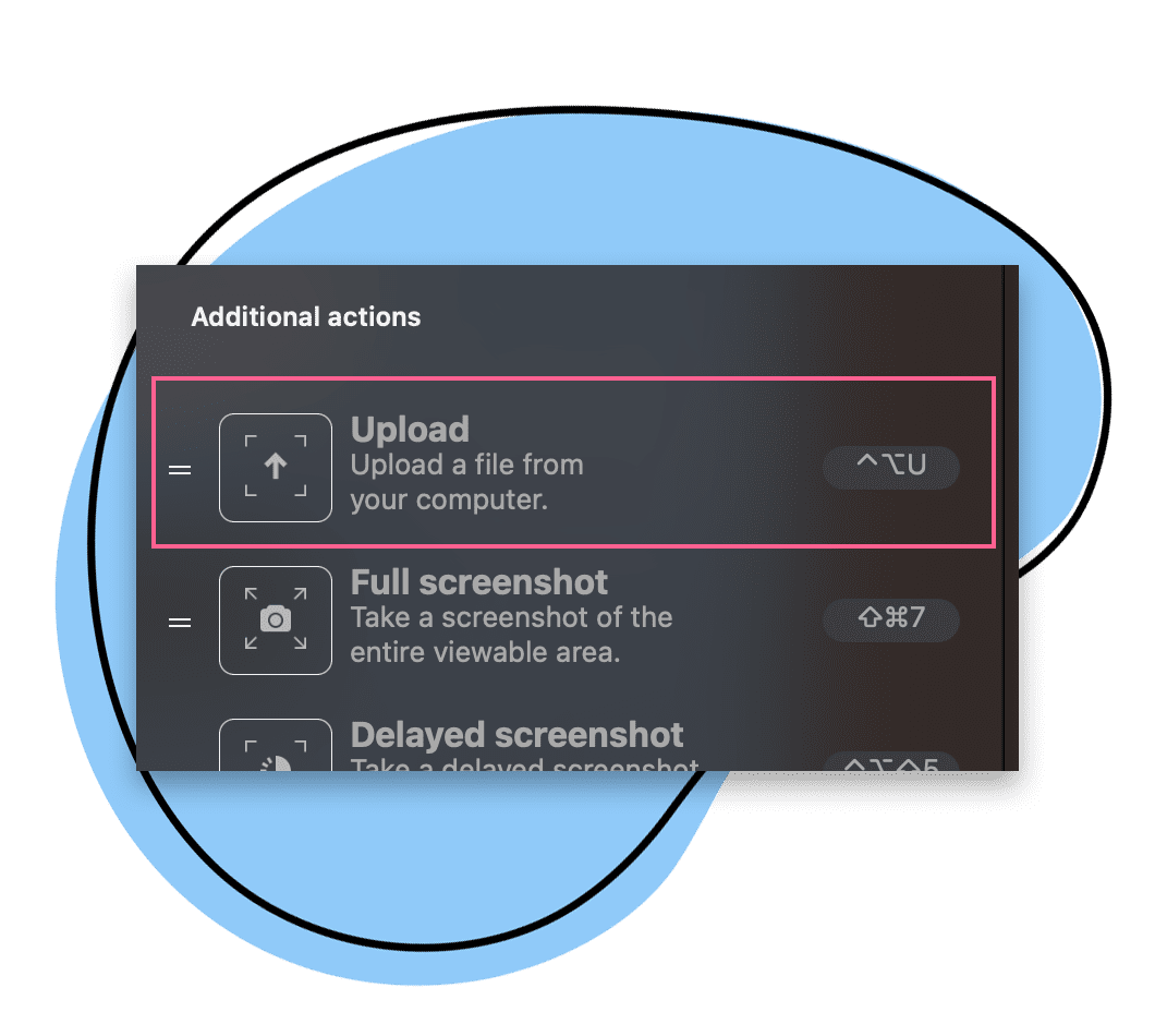 Uploading content from your local computer using Zight 